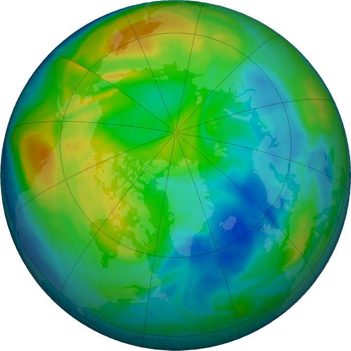 Arctic ozone map for 01 December 2017